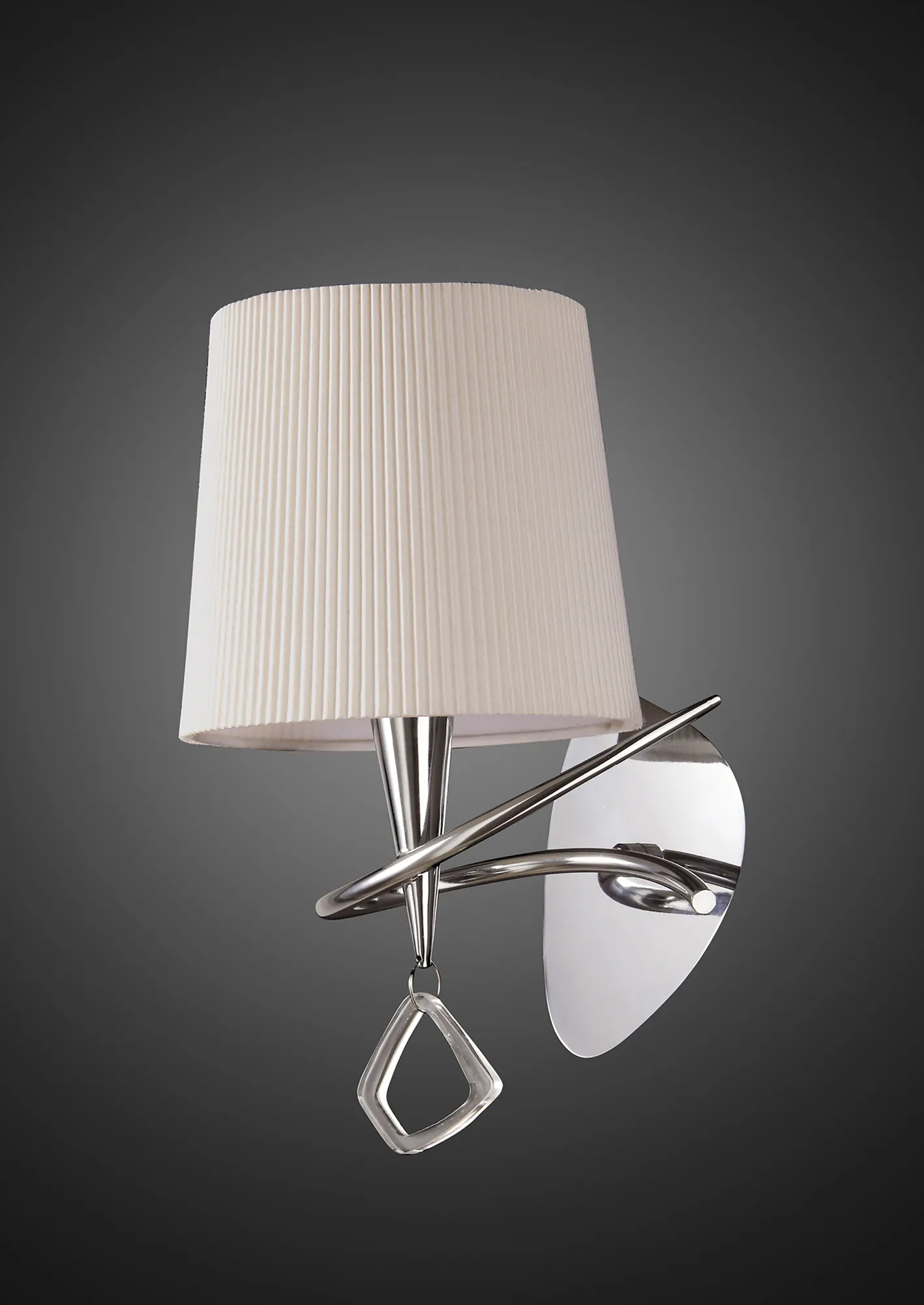 Mara Polished Chrome-Ivory White Wall Lights Mantra Armed Wall Lights